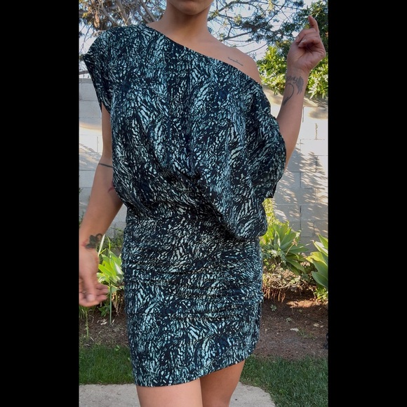 Costa Blanca Teal and Black Mini Dress - Picture 2 of 5